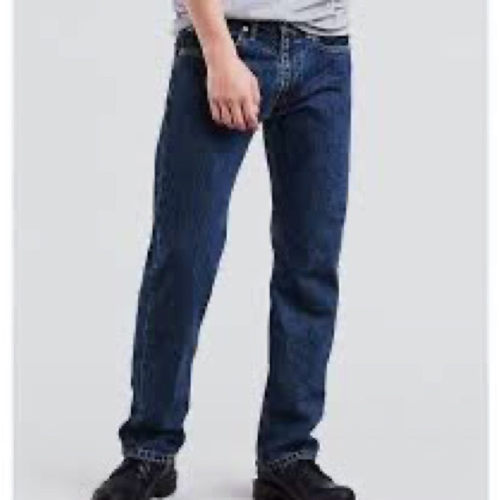 Levi’s 505 Men’s Straight Fit Jeans 38X30 100% Cotton Dark Wash Button/Zip Blue